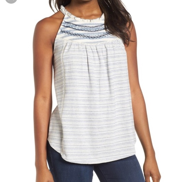 lucky brand embroidered tank top